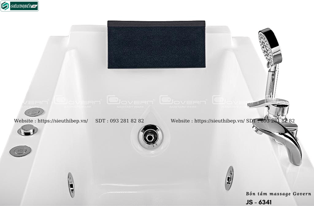 Bồn tắm massage Govern JS - 6341 (Bồn tắm massage, sục khí, đèn đổi màu)