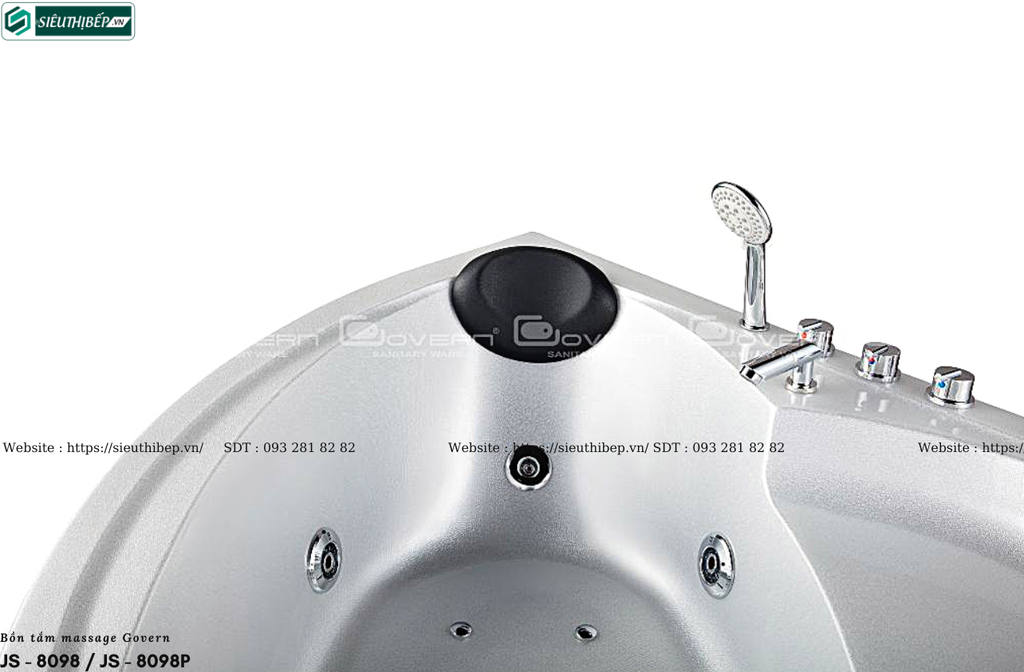 Bồn tắm massage Govern JS - 8098 / JS - 8098P (Bồn tắm massage, sục khí, đèn đổi màu)
