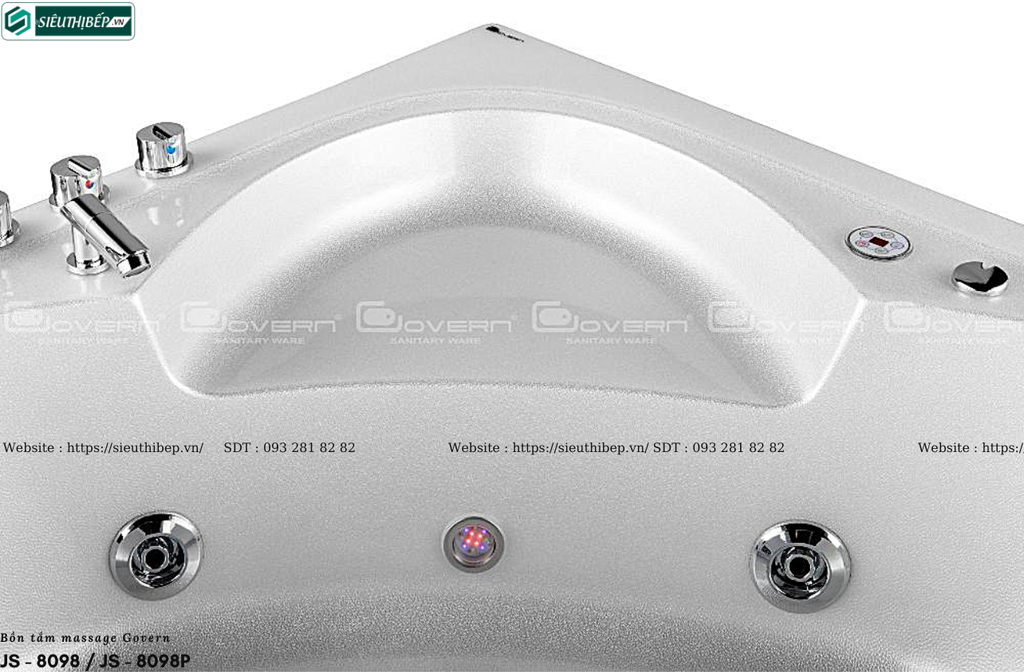 Bồn tắm massage Govern JS - 8098 / JS - 8098P (Bồn tắm massage, sục khí, đèn đổi màu)