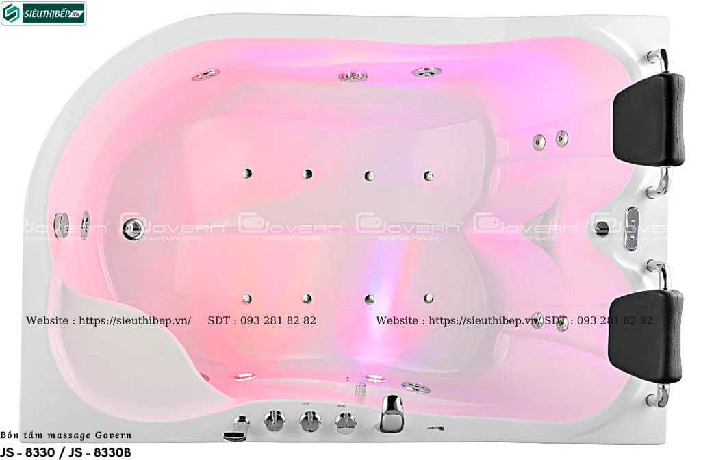 Bồn tắm massage Govern JS - 8330 / JS - 8330B (Bồn tắm massage, sục khí, đèn led)