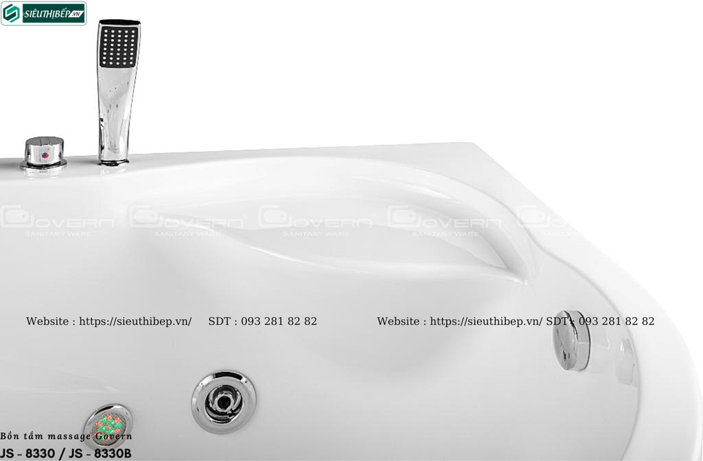 Bồn tắm massage Govern JS - 8330 / JS - 8330B (Bồn tắm massage, sục khí, đèn led)