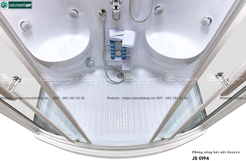 Phòng tắm xông hơi ướt Govern JS - 0194 (Đế thấp)