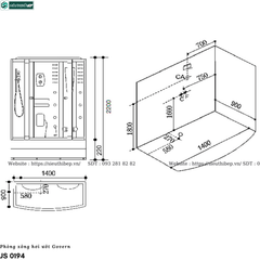 Phòng tắm xông hơi ướt Govern JS - 0194 (Đế thấp)