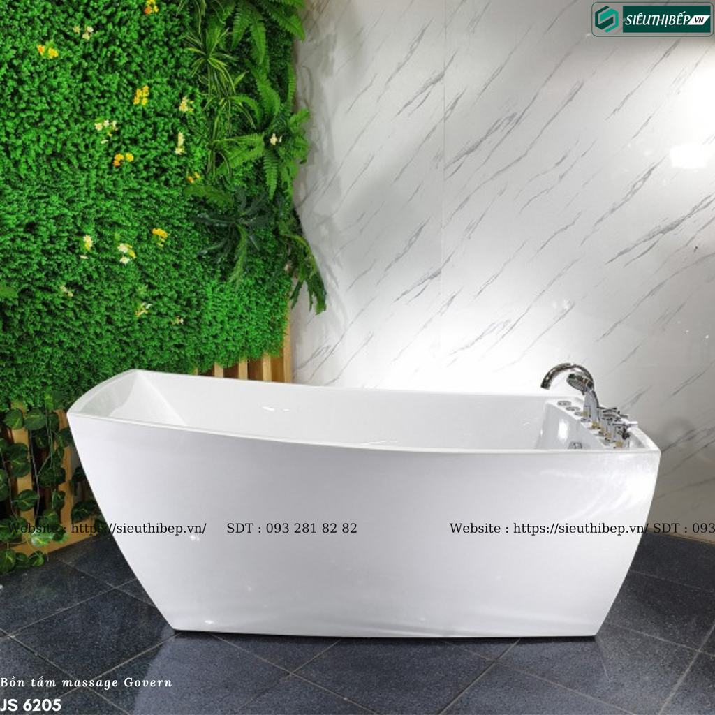 Bồn tắm massage Govern JS - 6205 (Bồn tắm massage, sục khí, đèn đổi màu)