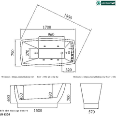 Bồn tắm massage Govern JS - 6205 (Bồn tắm massage, sục khí, đèn đổi màu)