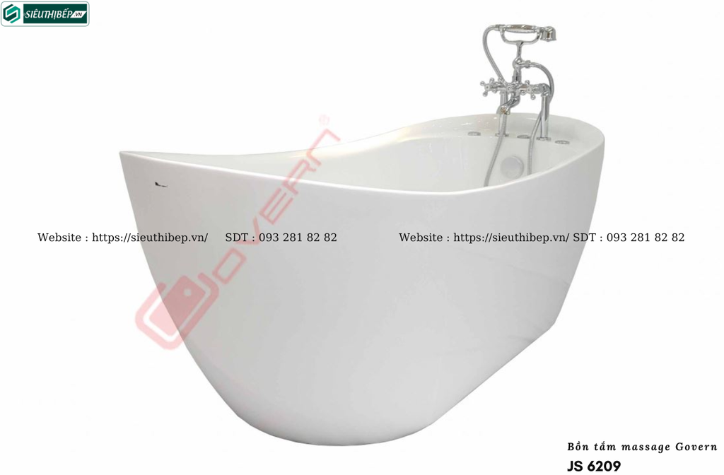 Bồn tắm massage Govern JS - 6209 (Bồn tắm massage, sục khí, đèn đổi màu)