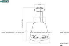 Máy hút mùi Elica JUNO (Đảo, treo độc lập - Made in Italy)