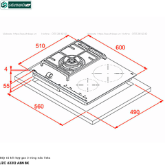 Bếp kết hợp Teka JZC 63312 ABN BK (Từ kết hợp gas - 3 vùng nấu - Made in Italy)