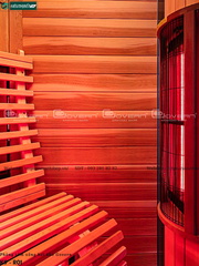 Phòng tắm xông hơi khô Govern K9 - R01 (Xông khô hồng ngoại, đế thấp, gỗ sồi đỏ)