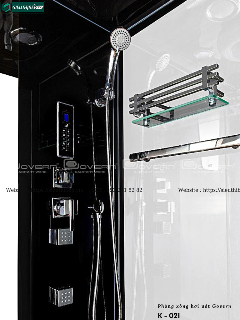 Phòng tắm xông hơi ướt Govern K - 021 (Đế thấp)