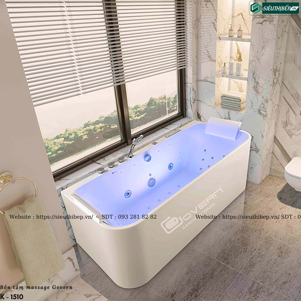 Bồn tắm massage Govern K - 1510 (Bồn tắm Massage, sục khí, đèn led)