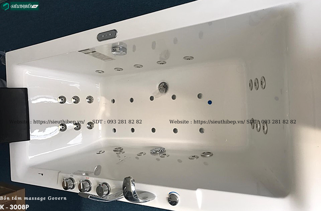 Bồn tắm massage Govern K - 3008 / K - 3008P (Bồn tắm Massage, sục khí, đèn đa sắc / ngọc trai)