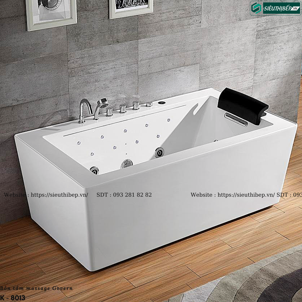 Bồn tắm massage Govern K - 8013 (Bồn tắm Massage, sục khí, đèn led)