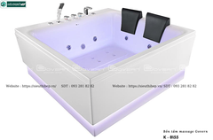 Bồn tắm massage Govern K - 8155 (Bồn tắm vuông massage, sục khí, đèn led)