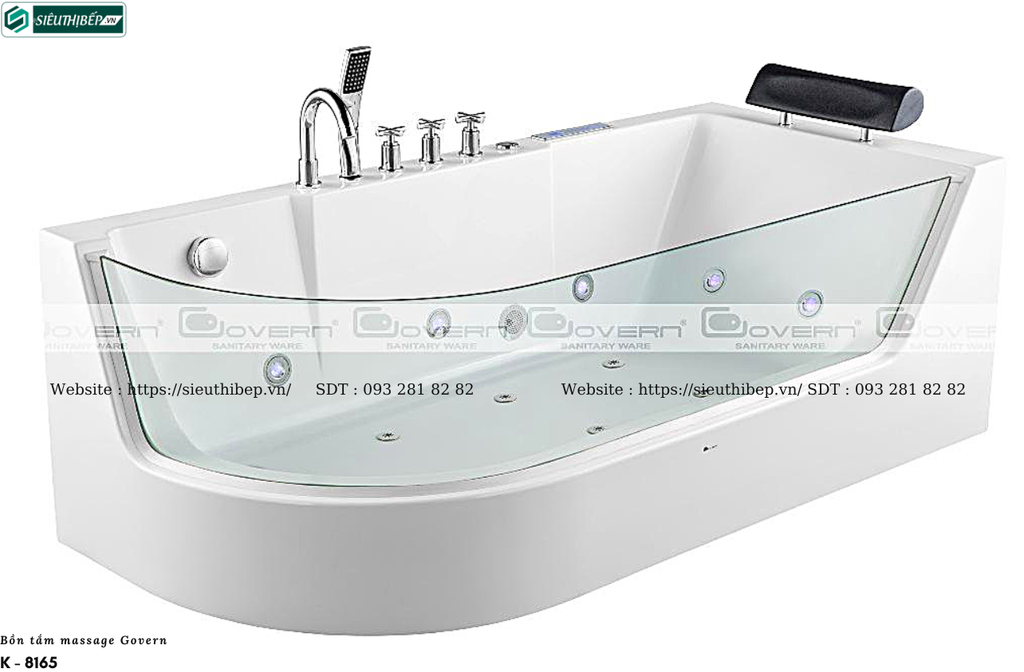 Bồn tắm massage Govern K - 8165 (Bồn tắm Massage, sục khí, đèn led)