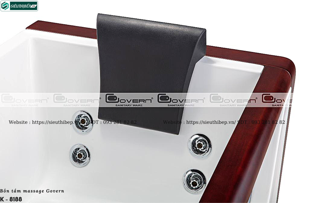 Bồn tắm massage Govern K - 8188 (Bồn tắm Massage, sục khí, đèn led)