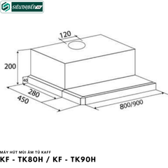 Máy hút mùi Kaff KF - TK60H / KF - TK70H / KF - TK80H / KF - TK90H (Âm tủ)