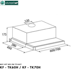 Máy hút mùi Kaff KF - TK60H / KF - TK70H / KF - TK80H / KF - TK90H (Âm tủ)