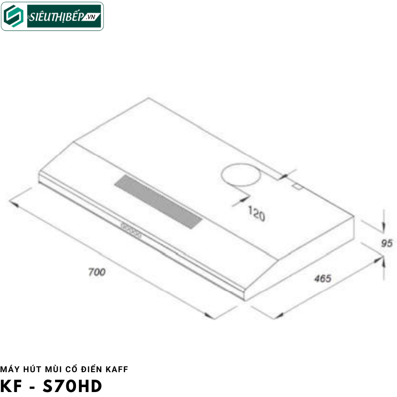 Máy hút mùi Kaff KF - S70HD (Cổ điển)