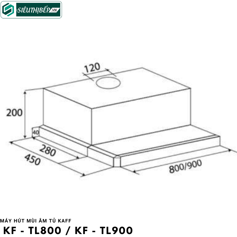 Máy hút mùi Kaff KF - TL600 / KF - TL700 / KF - TL800 / KF - TL900 (Âm tủ)