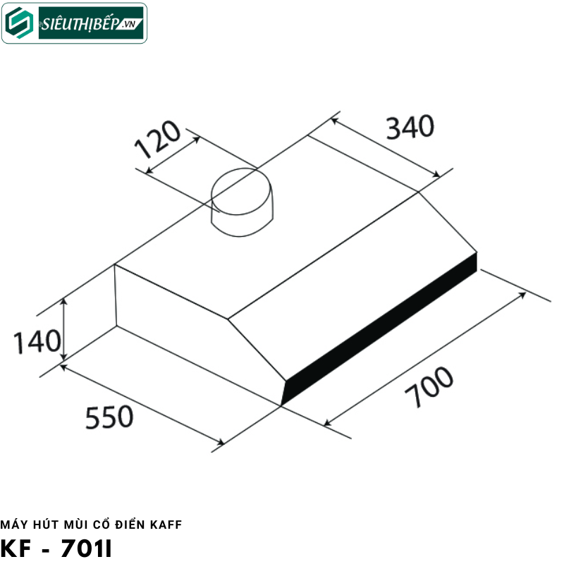 Máy hút mùi Kaff KF - 701I (Cổ điển)