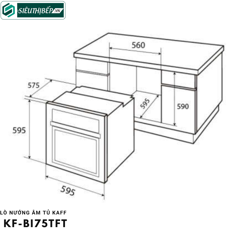 Lò nướng Kaff KF - BI75TFT (75 Lít - Âm tủ)