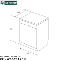 Máy rửa bát Kaff KF - W60C3A401L (Độc lập -  14 bộ đồ ăn Châu Âu)