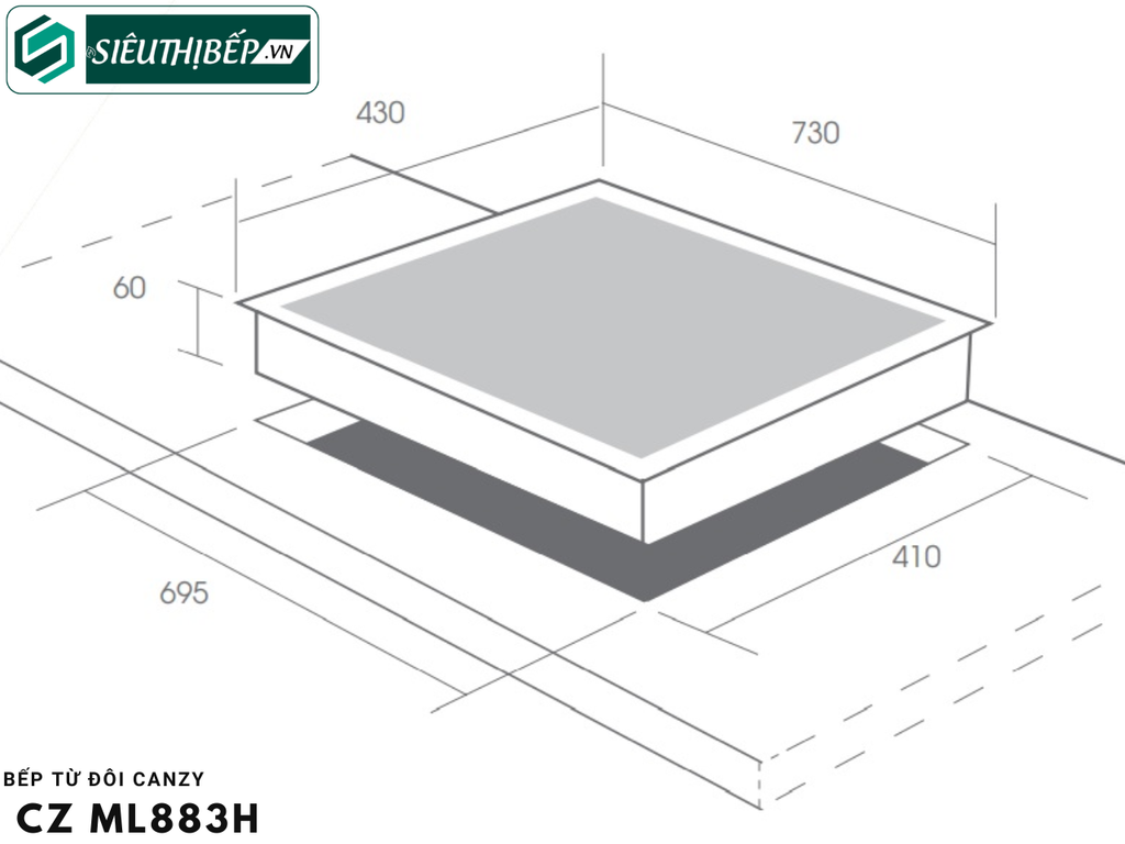 Bếp từ đôi Canzy CZ ML 883H Inverter tiết kiệm điện