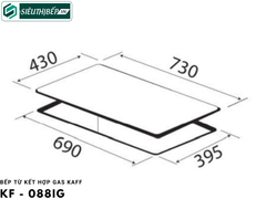 Bếp từ kết hợp gas Kaff KF - 088IG Inverter tiết kiệm điện