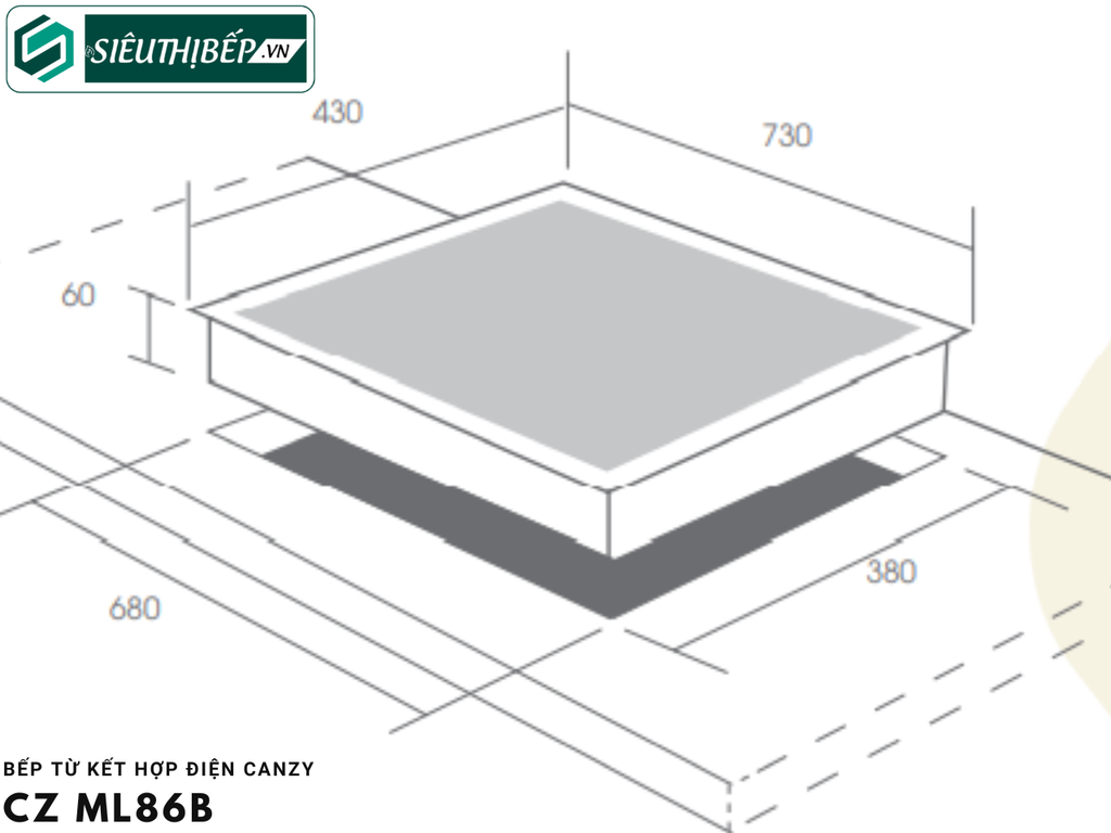 Bếp từ kết hợp điện Canzy CZ ML 86B Inverter tiết kiệm điện