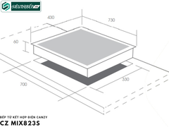 Bếp từ kết hợp điện Canzy CZ MIX 823S (Made in Spain)