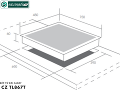 Bếp từ đôi Canzy CZ TL 867T (Inverter tiết kiệm điện - Made in Thailand)