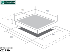 Bếp từ đôi Canzy CZ 79D (Inverter tiết kiệm điện - Made in Thailand)