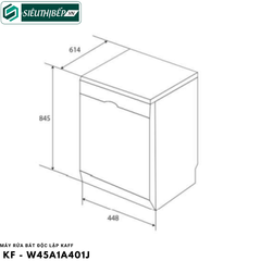 Máy rửa bát Kaff KF - W45A1A401J (Độc lập - 9 bộ đồ ăn Châu Âu)