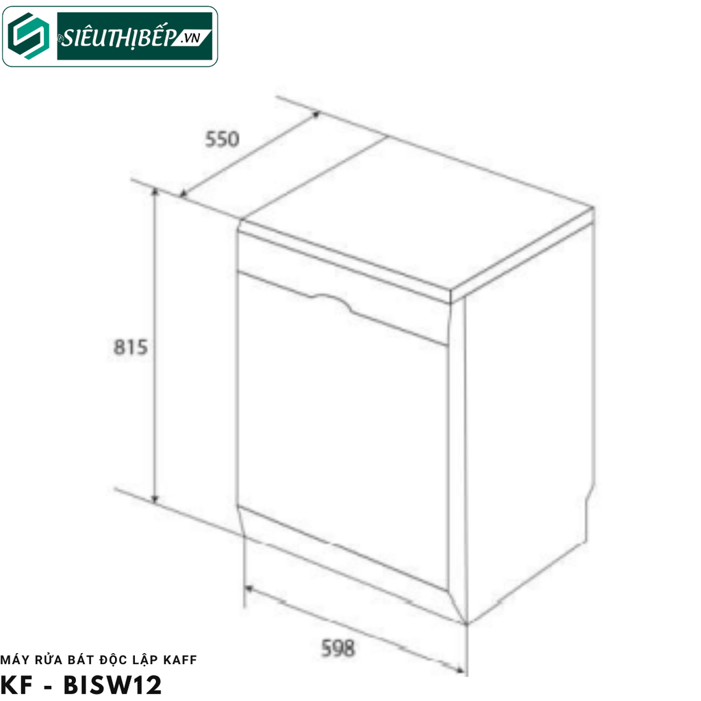 Máy rửa bát Kaff KF - BISW12 (Âm toàn phần - 14 bộ đồ ăn Châu Âu)