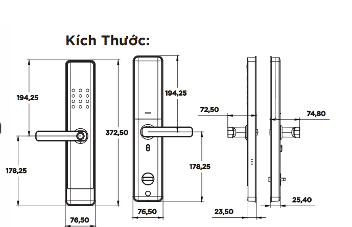 Khóa điện tử Hyundai cửa gỗ HY - SL 007