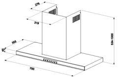 Máy hút mùi gắn tường Eurosun EH - 70AF79 / EH - 90AF79