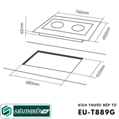 Bếp từ đôi Eurosun EU - T889G Nhập khẩu Đức