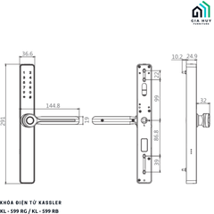 Khóa điện tử Kassler KL - 599 RG / KL - 599 RB mở khóa bằng APP Wiffi điện thoại thông minh