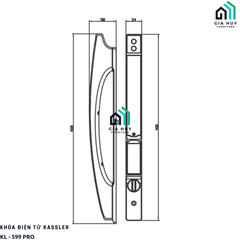 Khóa điện tử Kassler KL - 599 PRO mở khóa bằng APP điện thoại thông minh (Chuyên dụng cho cửa nhôm Xingfa, sắt)