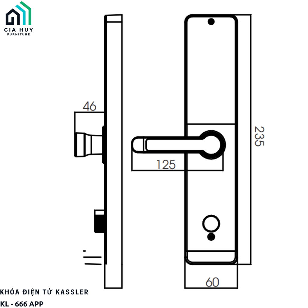 Khóa điện tử Kassler KL - 666 mở khóa bằng APP Wifi thông minh