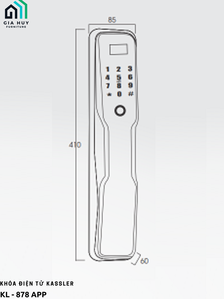 Khóa điện tử Kassler KL - 878 mở khóa bằng APP điện thoại thông minh