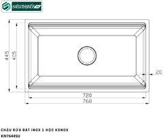 Chậu rửa bát Konox KN 7644SU (Inox 1 hộc)