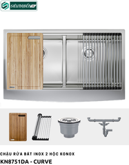 Chậu rửa bát Konox KN 8751DA - Curve (Inox 2 hộc đều)