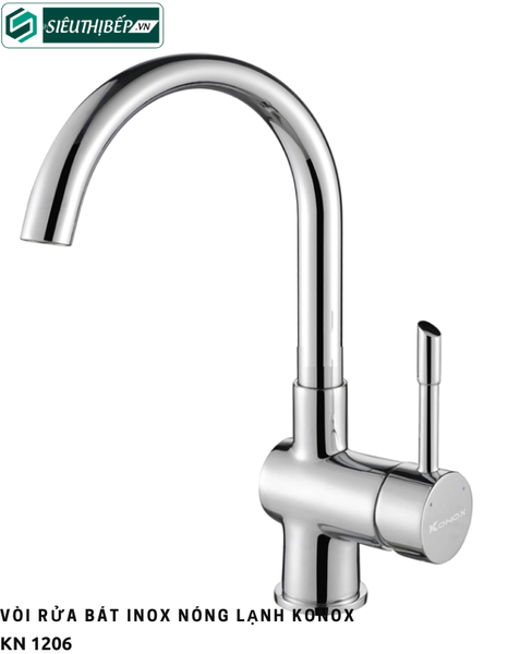 Vòi rửa bát Konox KN 1206 (Mạ chrome - Nóng lạnh)