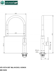 Vòi rửa bát Konox KN 1618 (Mạ Nickel nóng lạnh)