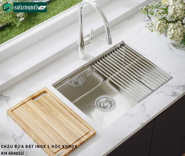 Chậu rửa bát Konox KN 6046SU (Inox 1 hộc)