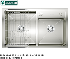 Chậu rửa bát Konox KN 8248DO / KN 7847DO (Inox 2 hộc lắp dương)