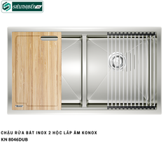 Chậu rửa bát Konox KN 8046DUB (inox 2 hộc đều)