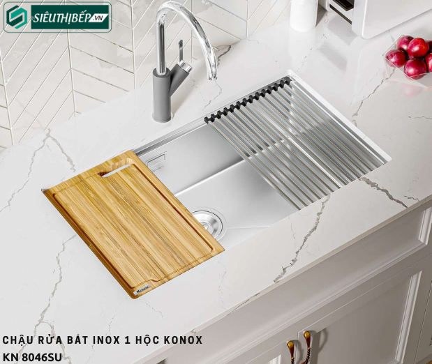 Chậu rửa bát Konox KN 8046SU (Inox 1 hộc)